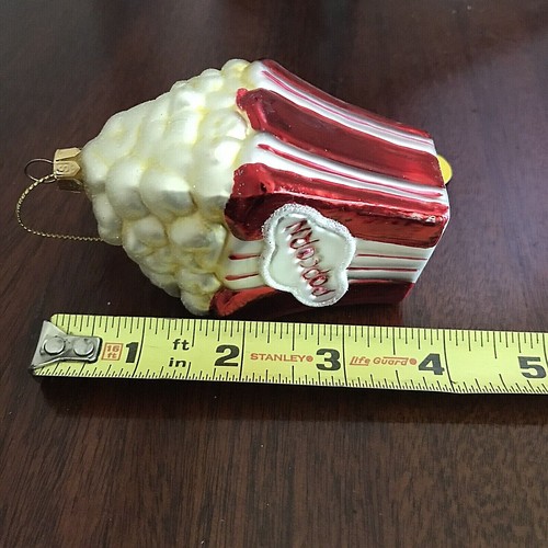 Christmas Ornament Popcorn Fun GLISTENING St Nicholas Square Red NEW - Picture 7 of 8