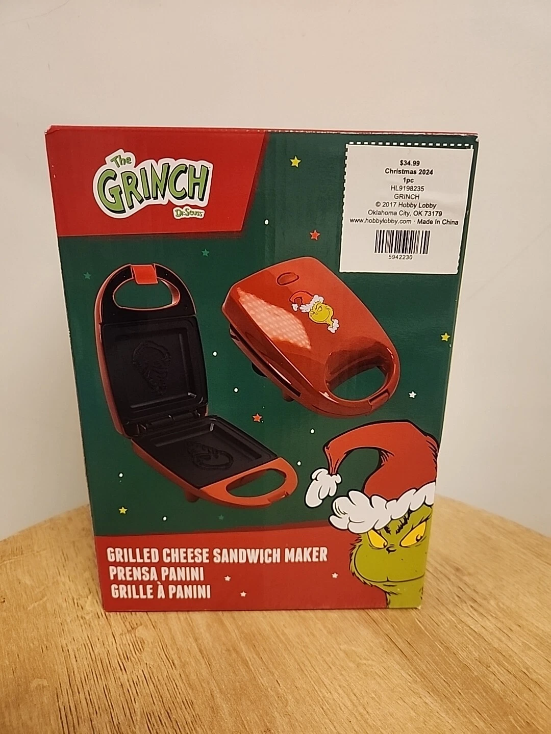 Dr. Seuss The Grinch Grilled Cheese Panini Sandwich Maker Non Stick NEW!
Opens in a new window or ta