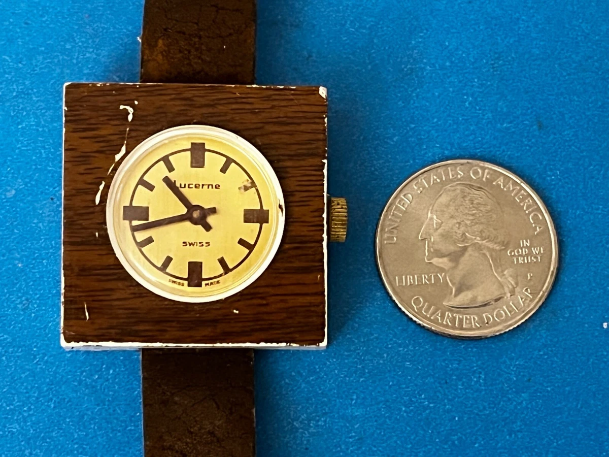 Vintage 1960s Lucerne Plastic Mechanical Watch Swiss Plexiglass