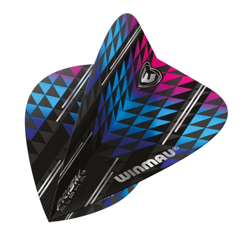 5 neue Sets Winmau Prism Alpha Kite Dart Flights - Schwarz Blau Lila - Bild 3 von 3