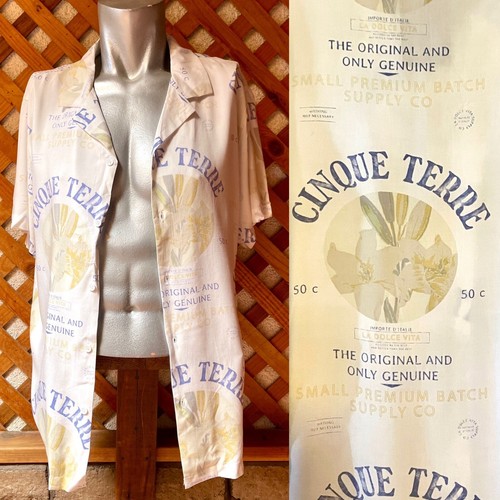 Simpler Daze Neu mit Etikett Viskose Cinque Terre Italien Retro Print SHIRT Größe Medium - Bild 4 von 9