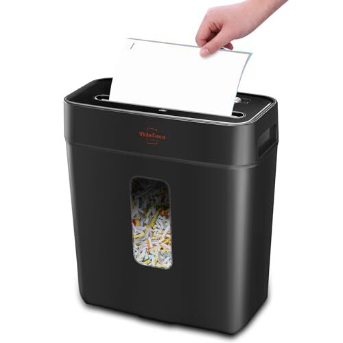 Paper Shredder for Home Use,6-Sheet Cross-Cut Shredder,Also Shred Card/Clip/S...-image