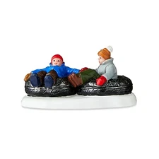 HOLIDAY TIME CHRISTMAS VILLAGE HOUSE ACCESSORIES - TUBING FRIENDS FIGURE