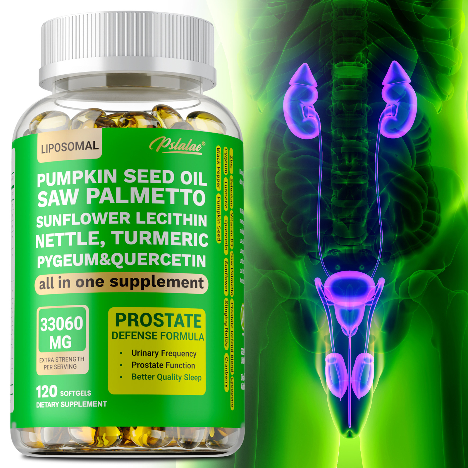 Pumpkin Seed Oil - Saw Palmetto, Lycopene, Prostate Health, Hair Growth