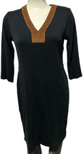 LAUREN Ralph Lauren Women's Dress Size M - Knit Jersey Sheath Faux Suede Trim