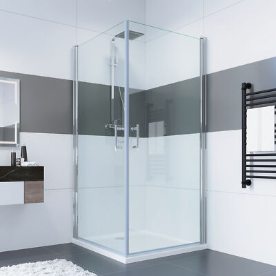 IMPTS Duschkabine Eckeinstieg Doppel Pendeltür Dusche Duschtür 90x90 Eckdusche