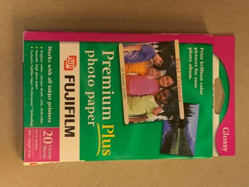 Fujifilm Premium Plus Glossy Inkjet Photo Paper, 4" x 6" (2-Pack, 40 Total, New)