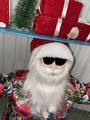 ラスト1点❗️ビーチスタイル サンタクロース デコレーション New Santa Claus Hawaiian Shirt 36” Beach Greeter Christmas Doll