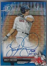 2017 BOWMAN CHROME 1ST BOWMAN BLUE WAVE REFRACTOR AUTOGRAPH BRETT NETZER, CDA-BN