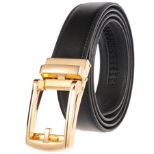 Hot Sale Men's Cow Leather Belt Automatic Buckle Strap Gife Jeans Black Brown