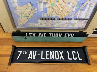 NYC SUBWAY 26'' ROLL SIGN 7 AVENUE LENOX LOCAL HARLEM HELLS KITCHEN TIMES SQUARE