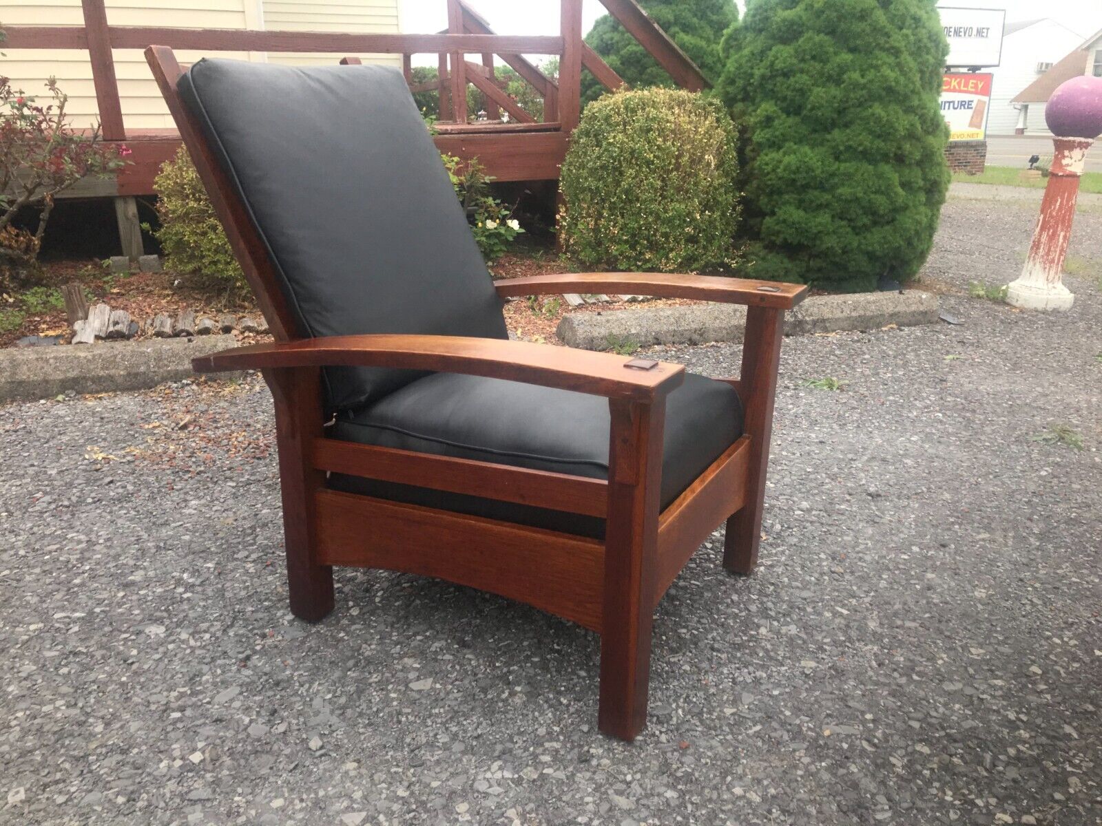 Antique GUSTAV stickley Morris chair , GOOD original finish and color.    w7427