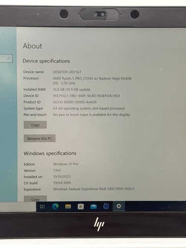 HP EliteBook 745 G5 2022 AMD Ryzen 5 Pro 2500U w/Radeon Vega Mobile Gfx 16GB RAM - Picture 6 of 12