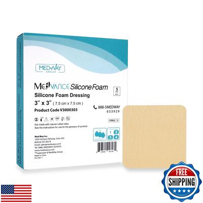 MedVance TM Silicone - Silicone Adhesive Foam Absorbent Dressing, 3''x3'', Box 