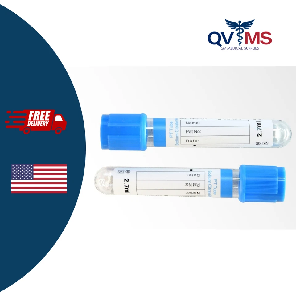 WETEX PT Tube Blood Collection Tube 2.7ml Blue Top Sodium Citrate 3.2% (200pcs)