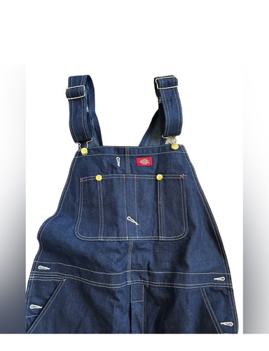 NWT Dickies Indigo Bib Overalls Men's Dark Wash Denim Sz 36-46 Brand New - Picture 3 of 5