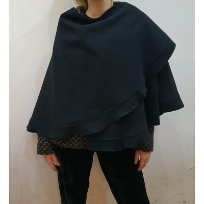 Romi Ho Mantel schwarz black women coat cape Gr. Size M Top Zustand 