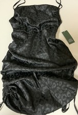 🧷 Wild Fable™ Women’s Sleeveless Ruched Side Bodycon Dress - Black Satin M🆕