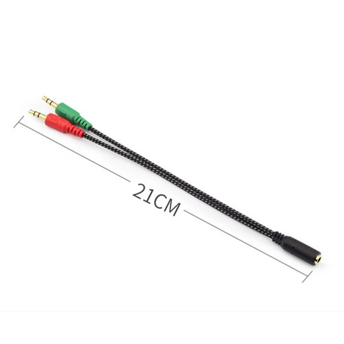Female to 2 Male Headset Splitter Cable Computer Headphones Microphone Adapter - 第 5/11 張圖片