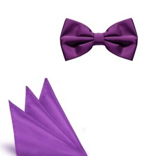 Set Fliege & Einstecktuch Unisex Wedding Hochzeit Feier E30+#30 Lila