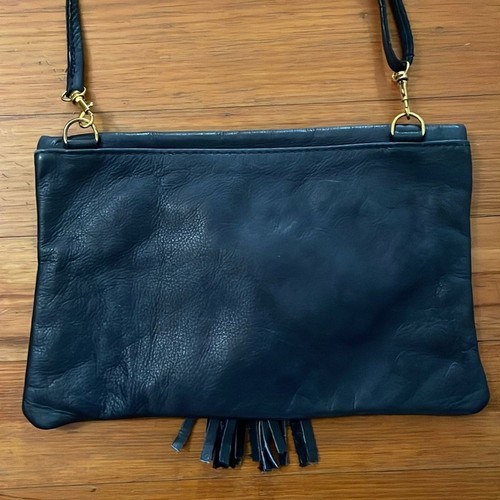 Borse in Pelle Blue Crossbody Leather Envelope Clutch Bag Purse Made in Italy - Picture 5 of 13