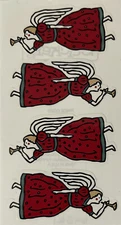 ANGEL With RED DRESS Stickers (4pc)Frances Meyer•Christmas •Instrument•Holiday
