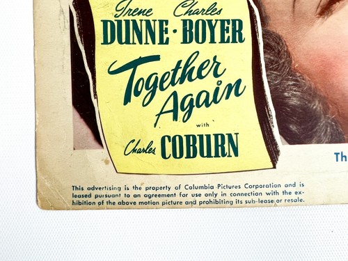 Tarjeta de vestíbulo original de 1944 ""juntos de nuevo"" póster publicitario de cine - Imagen 4 de 4