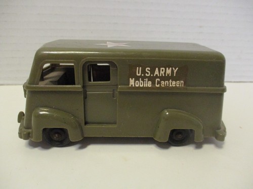 Vintage 1950s Ideal Toys Plastic 5" US ARMY MOBILE CANTEEN TRUCK