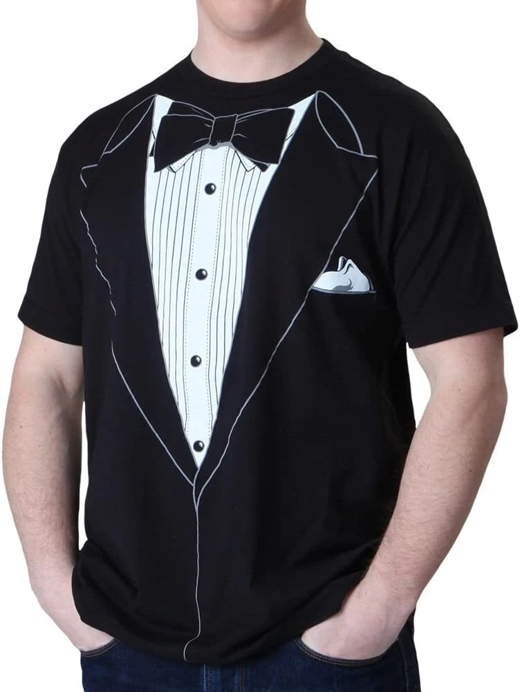 Tuxedo Black Prom Costume Party T-Shirt - product detail image 2
