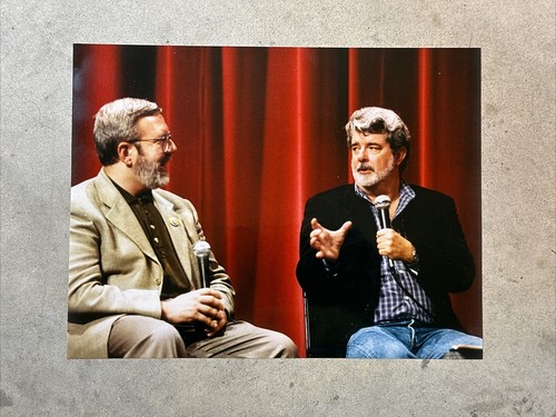 LOT (2) PERSONAL Leonard Maltin GEORGE LUCAS Photos Star Wars Approx 8"x10" - Picture 2 of 2