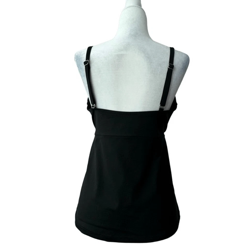 Tankini Jag Negro Borde Blanco Correas Ajustables Natación Talla 38D / 38D Foto 2 de 4