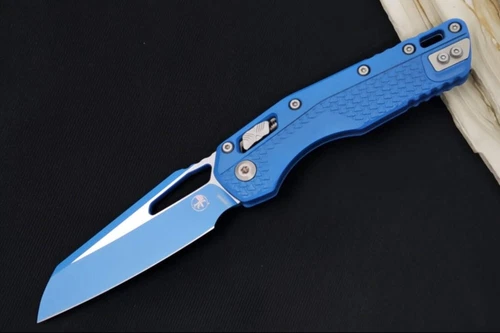 Microtech MSI Manual Folder - Blue Cerakoted Finished Blade / Blue Polymer w/ Tr