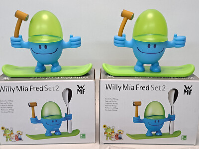 2 x WMF Eierbecher McEgg Willy Mia Fred Set 2 NEU in OVP
