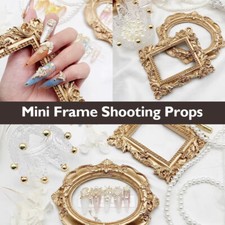 2Pcs Small Photo Frame Picture Frames Vintage Miniture Home Jewelry Decorations