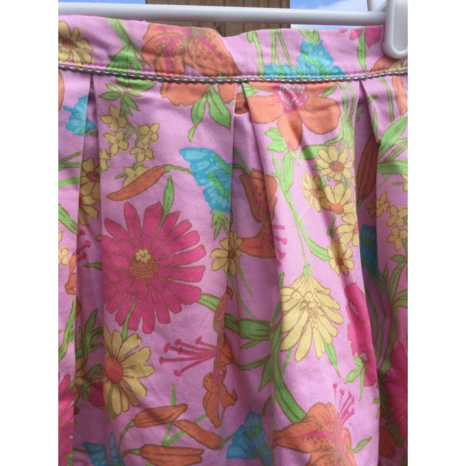 Hartstrings skater skirt girls 4 full lined pink cotton butterfly flower kids - Image 4 of 4