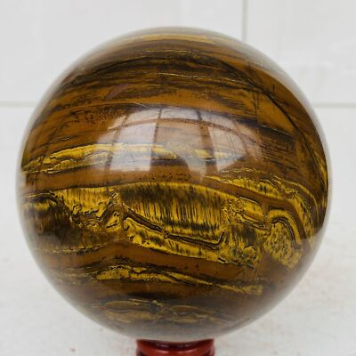 Natural tiger's eye ball quartz crystals sphere gem reiki healing 1920g