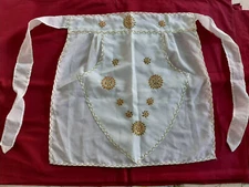 Vintage Authentic Wizo Yemenite style embroidery apron Israel