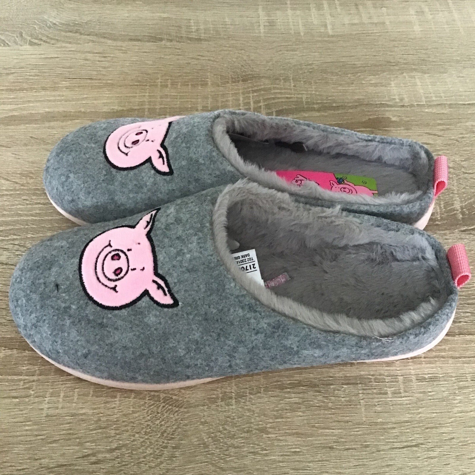 M&S Percy Pig Mule Slippers Grey eBay
