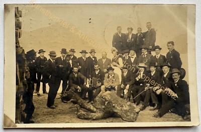 orig. Photo postcard men men Lucerne 1913 