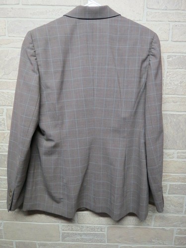 Caslon Size 14 Blazer Jacket Brown w/ Blue Pinstripe Lined Career Wool Blend XL - Picture 4 of 6