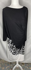 Lauren Ralph Lauren Dress 14W Black Cream Floral