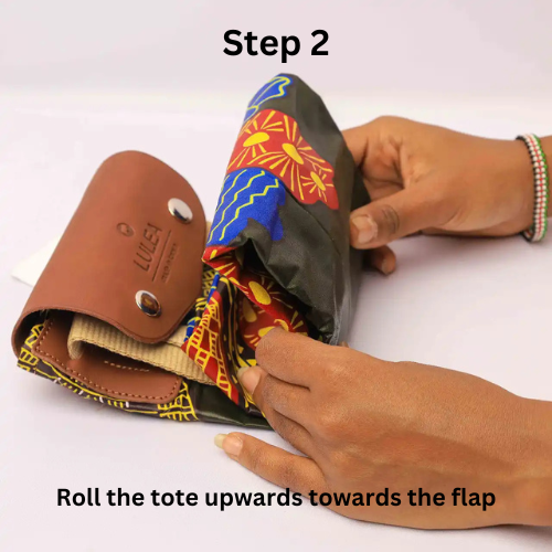 Women African Print FOLDABLE Tote Shopping Bag+Purse made in Kenya by LULEA.NEW! - Bild 16 von 18