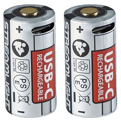 Streamlight SL-B9 Rechargeable Battery 2 Pack Silver Black USB-C Charging