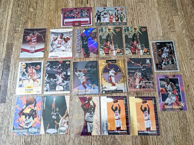 Lot of 19 Hakeem Olajuwon Cards - Inserts & Parallels - Houston Rockets HOF