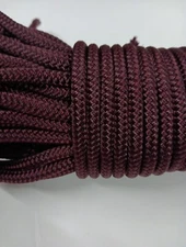 1/4 x 100 ft. Double Braid-Yacht Braid polyester rope. Burgundy