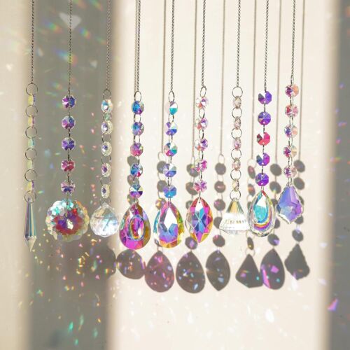 9pcs Crystal Rainbow Suncatcher, Hanging Glass Prism Rainbow Maker - Picture 1 of 7