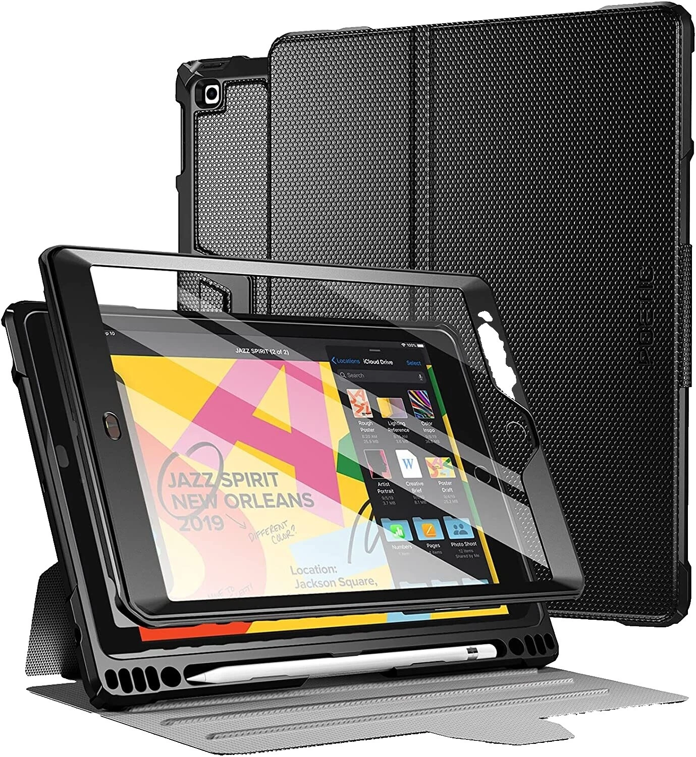 Lector de libros electrónicos y tablet Poetic Negro Plegable Folio casos Folios