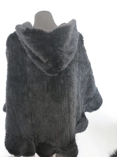 Gestrickter Echt Nerz Pelz Cape / Pelzschal / Jacke / Poncho / Schal 70*90cm - Bild 8 von 23