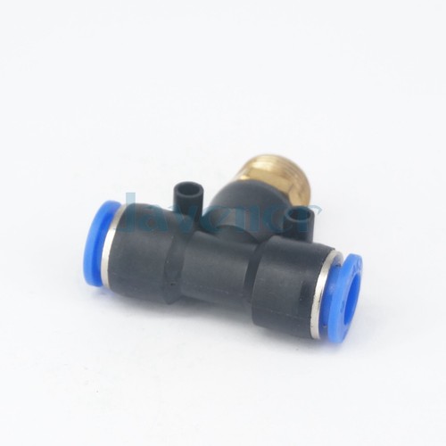 LOT5 1/8"-1/2" BSP Male x Tube O/D 4-12mm Tee Pneumatic Pushfit Pipe Connector - Picture 37 of 49