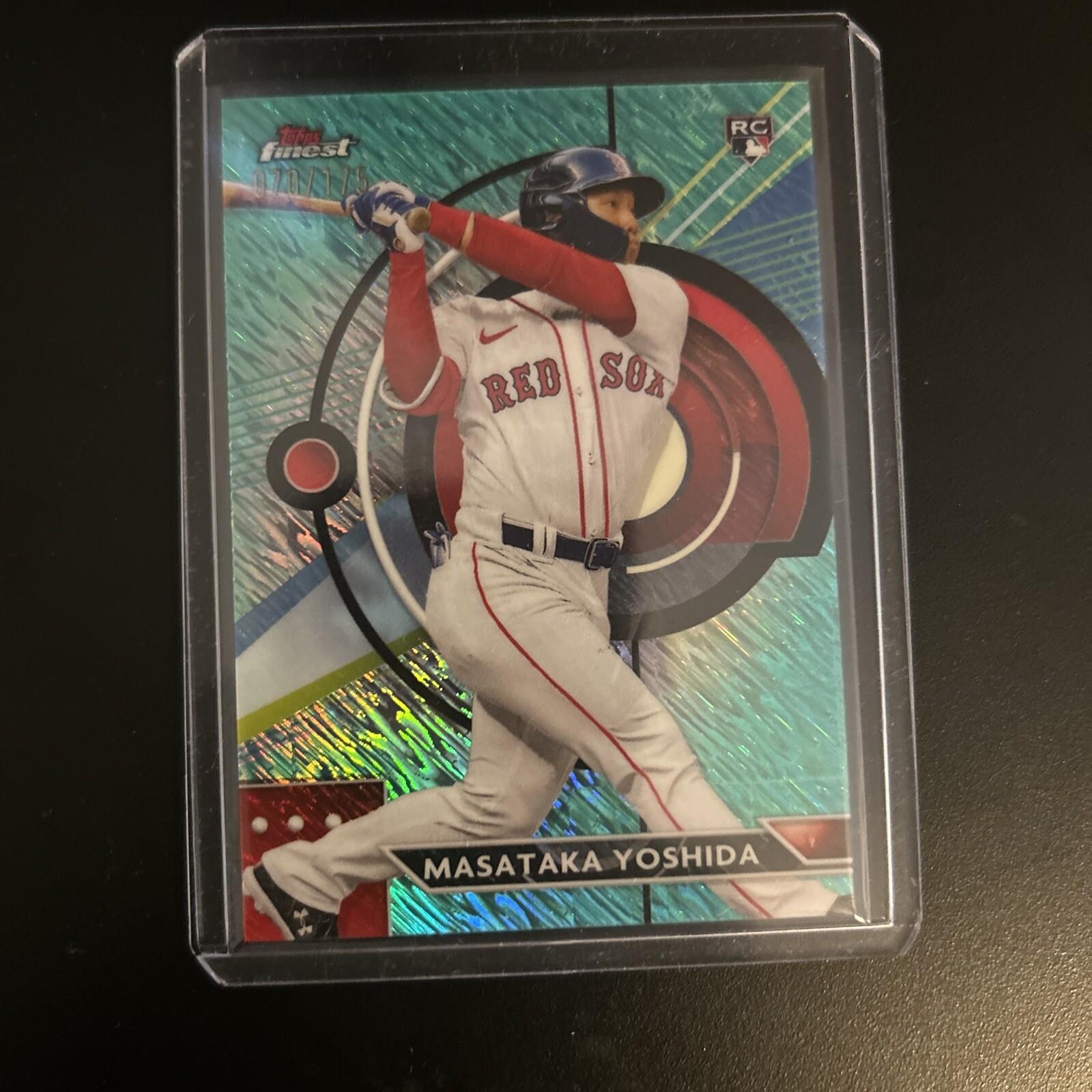 2023 Topps Finest - Aqua Shimmer Refractor #76 Masataka Yoshida /175 (RC)